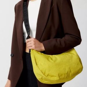 BAGGU Medium Nylon Crescent Bag color chartreuse